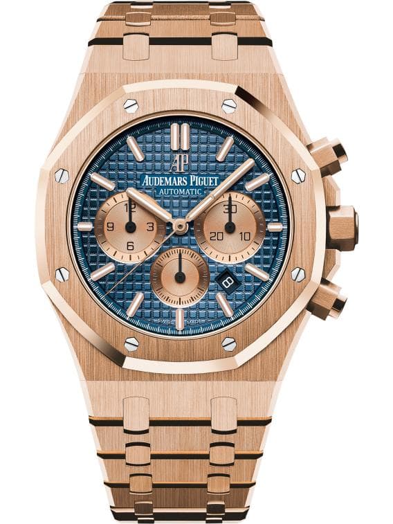 AUDEMARS PIGUET ROYAL OAK CHRONOGRAPH ROSE GOLD W/ BLUE DIAL 26331OR.OO.1220OR.01