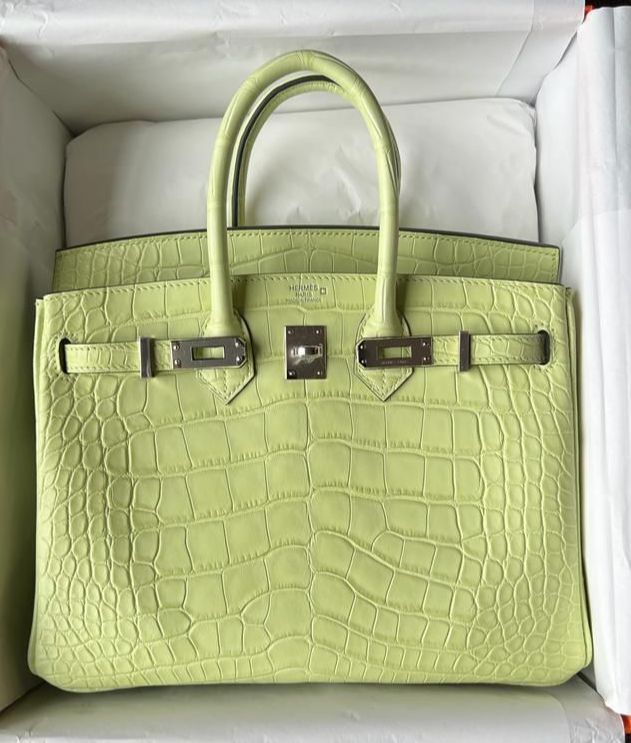 Hermes New B25 Jaune Bourgeon Matte Alligator phw