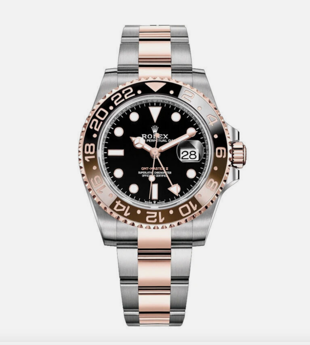 Rolex GMT-Master II Rootbeer 18kt Rose Gold & Steel 40mm Black/Brown 126711CHNR